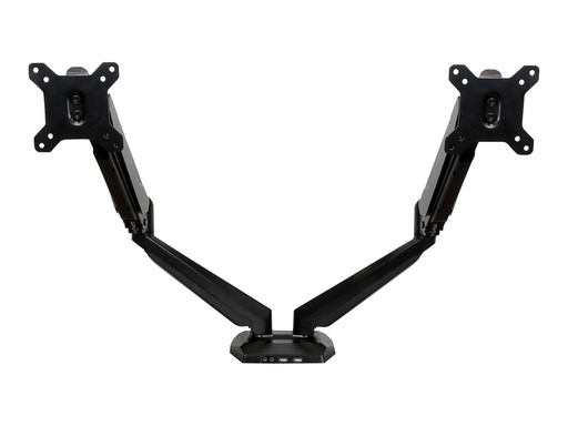 StarTech.com Startech Dual Monitor Halterung mit eingebautem 2 Port USB und Audio Passthrough - Befestigungskit - einstellbarer Arm - für LCD-Display - Aluminium - Schwarz - Bildschirmgröße: 76.2 cm (12"-32") (ARMSLIMDUO)