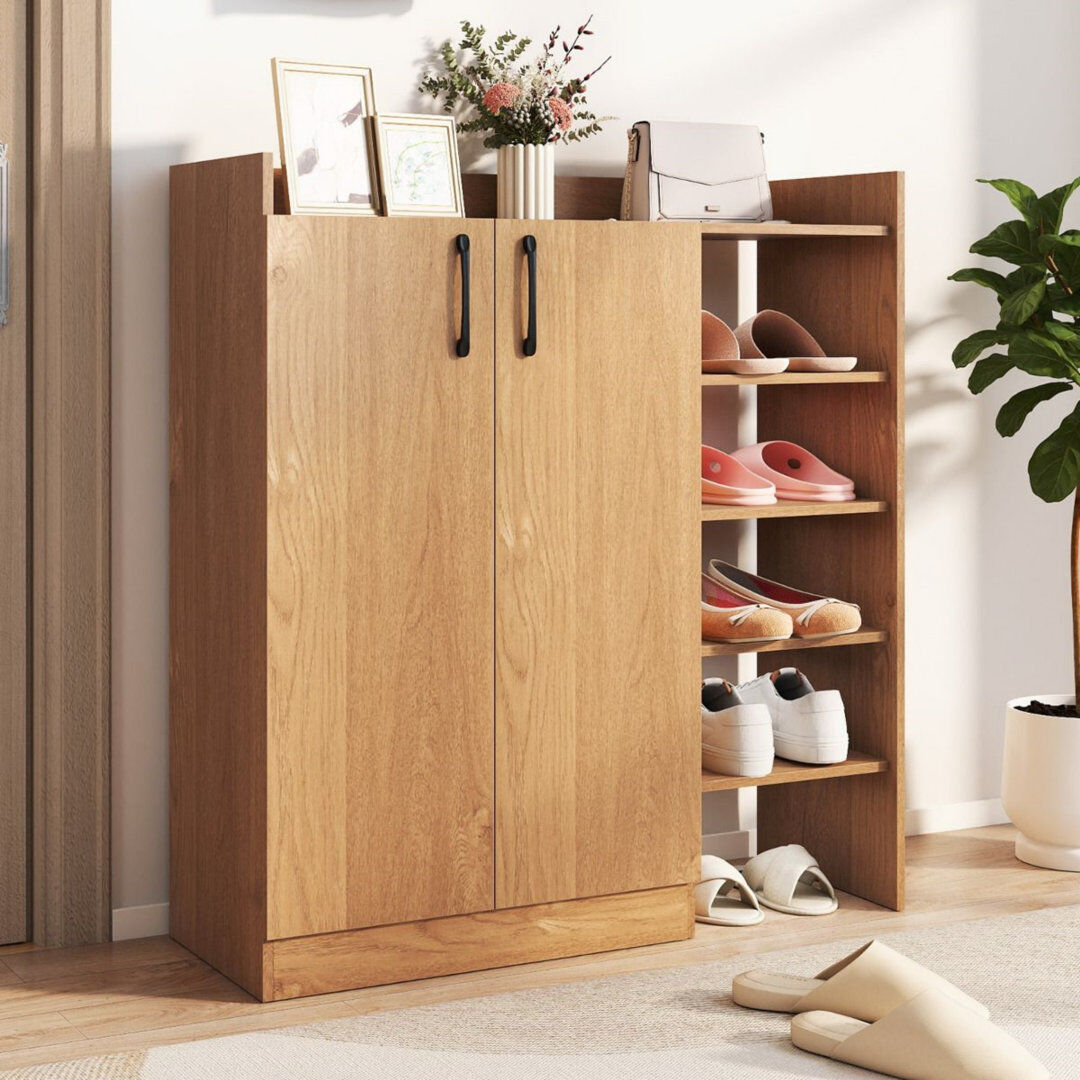 Latitude Run 25 Pair Shoe Storage Cabinet ColourNatural 25