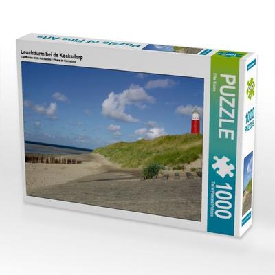 CALVENDO Puzzle Leuchtturm bei de Kocksdorp | 1000 Teile Lege-Größe 64x48cm Foto-Puzzle für glückliche Stunden