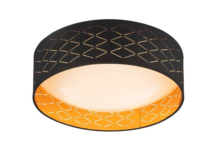 Plafonnier Clarke Ø 40cm Noir Coton LED non-remplaçables Module LED