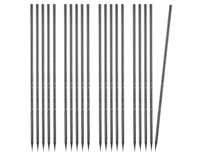 VEVOR Piquets d'Armature 61 cm Piquets d'ancrage au Sol Droits Robustes en Acier Galvanisé\, Lot de 20\, Ancres de Sol\, Diamètre 12 mm\, avec Pointe Biseautée\, pour Jardin\, Clôtures\, Tentes de Camping