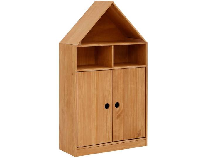 loft24 Kleiderschrank Allie Schrank mit 2 Türen in Hausoptik, Kiefer, Landhaus, Kindermöbel