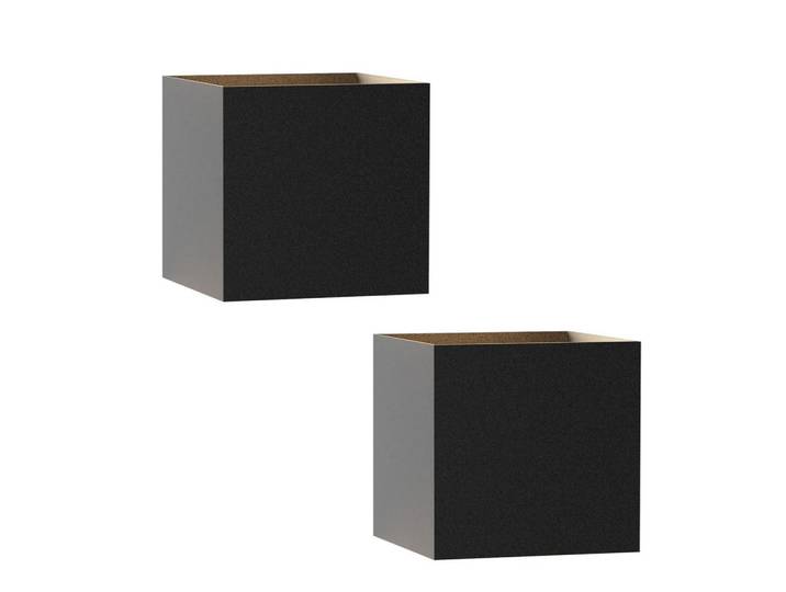 ZMH Aussenwandleuchte Luxmar 10/10/10 cm (2er-set), Schwarz, Metall, LED integrated, 10x10x10 cm, Lampen & Leuchten, Außenbeleuchtung, Außenleuchten