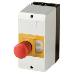 Eaton 281407 Isolierstoffgehäuse, CI-PKZ01, H x B x T = 158 x 80 x 177 mm, IP65, + NOT-AUS-Pilztaster, schlüsselbetätigt CI-PKZ01-PVS