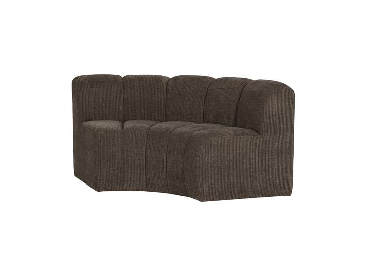 Banc de salle à manger demi-cercle tissu côtelé brun MOJO