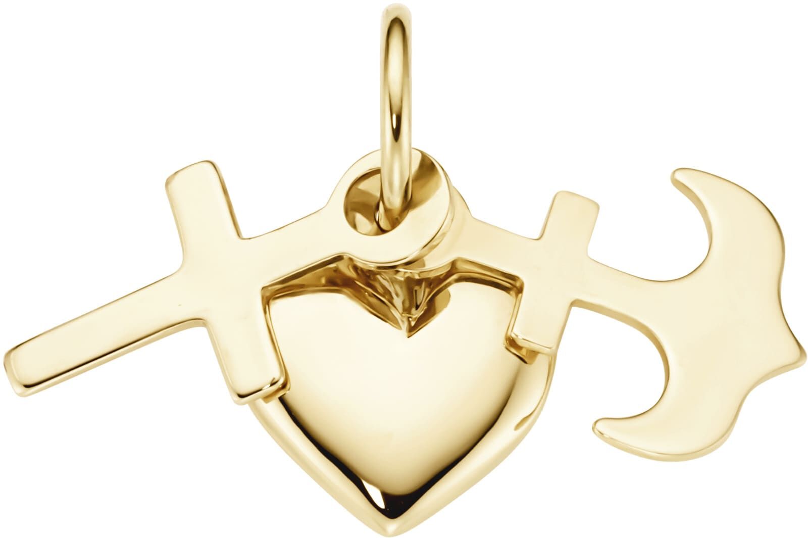 Kettenanhänger LUIGI MERANO "Glaube, Liebe, Hoffnung, Gold 375", gold, Schmuckanhänger, Herren, onesize, Kettenanhänger