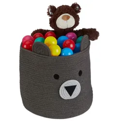 Relaxdays Kinder Aufbewahrungskorb Weiß,Grau,Schwarz