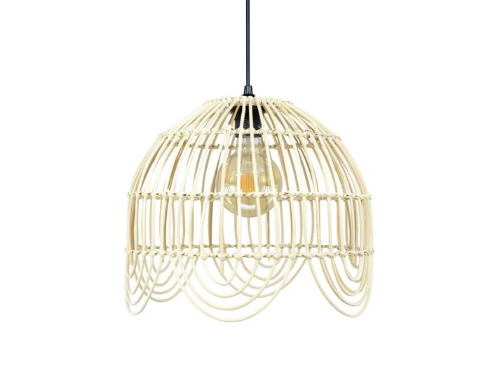 Suspension fleur en rotin naturel