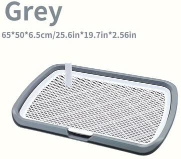 Youfap Market Reusable Dog Potty Trainer Tray With Removable Net, Plastic Pee Pad Holder For Potty Training light Grey