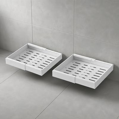 Garvee 2 Pack Carbon Steel No Drill Expandable Pull Out Organizer White Large