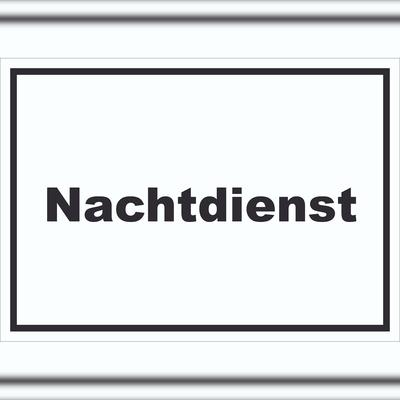 HB-Druck Nachtdienst Schild mit Text Nachtschalter waagerecht A5 (148x210mm)