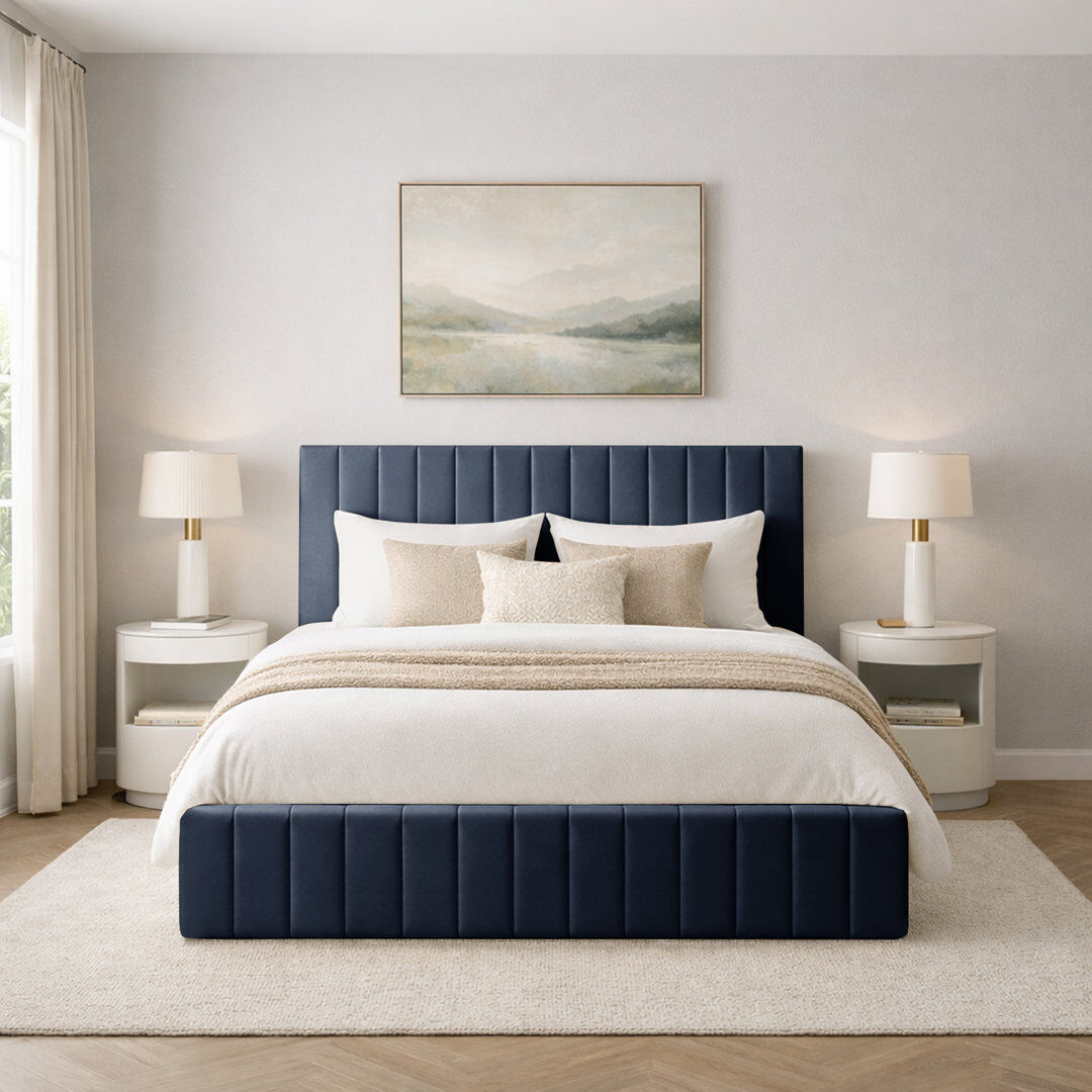 17 Stories Morgana Upholstered Storage Bed Frame Steel Super King (6')