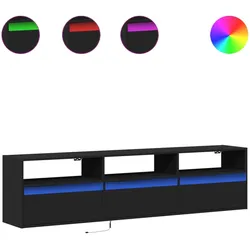 vidaXL TV-Wandschrank mit LED Schwarz 180x31x45 cm