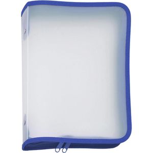 Foldersys Reißverschlusstasche 40453-40, B5, blau / transparent, aus PP