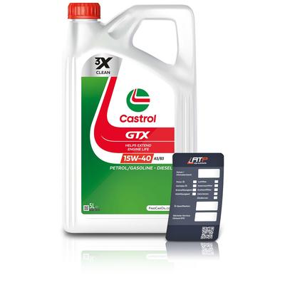 Castrol 5 L GTX 15W-40 A3/B3 + Ölwechsel-Anhänger [Hersteller-Nr. 15F629]