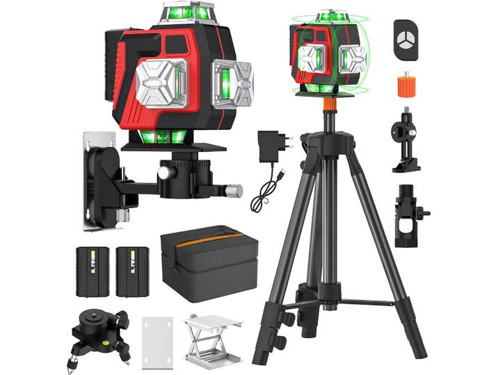 Niveleur laser vert\, 16 lignes\, technologie d'autonivellement\, EU