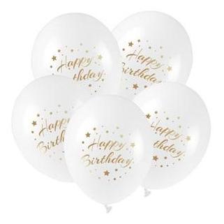 Teka Luftballons mit goldenem Happy Birthday-Aufdruck, 5 Stück (5x) (47994860)