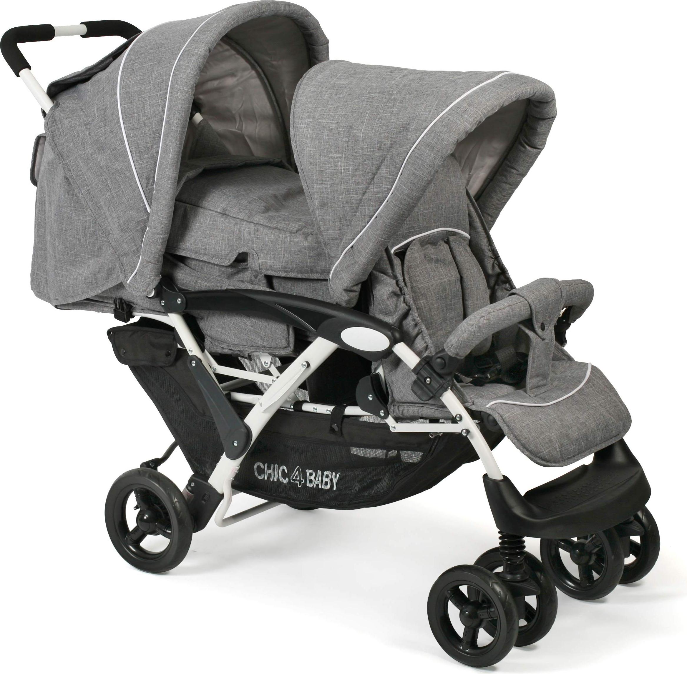 CHIC 4 BABY - Geschwisterwagen DUO mit Tragetasche und Regenschutz, Geschwisterk