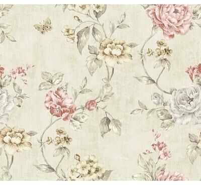 Seabrook Designs Seabrook Design Demeter Floral Trail Unpasted Wallpaper