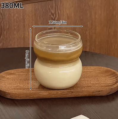 Inspire Picks INS Style Transparent Glass Coffee Mug Heat Resistant Ripple Tumbler For Cocktails And Beverages 1 To 2 PCS s6 380ml
