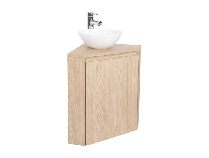 Ensemble lave-mains d'angle avec vasque et robinet