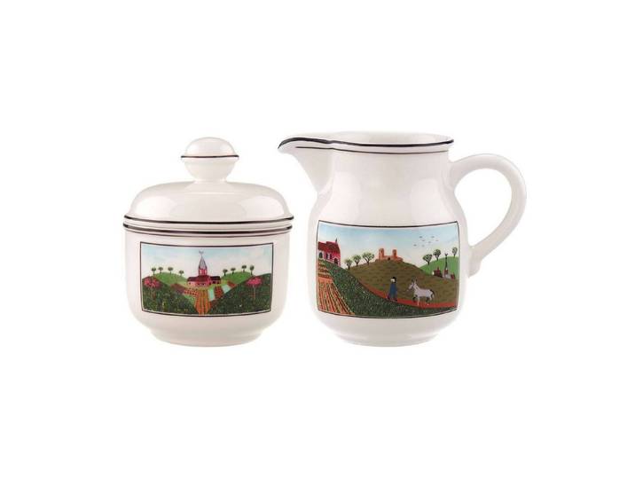 Villeroy & Boch Milch- und Zuckerset Design Naif Milch & Zucker Set 2er Set (2-tlg), Porzellan