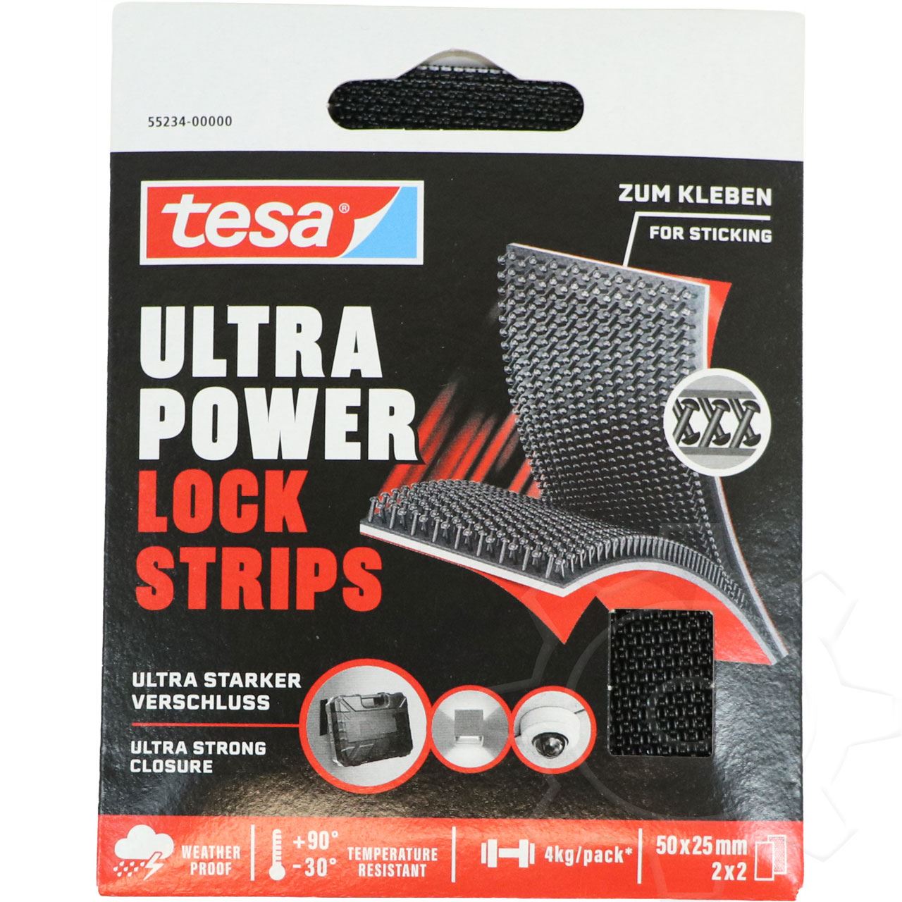 tesa Klettband Ultra Power Lock schwarz