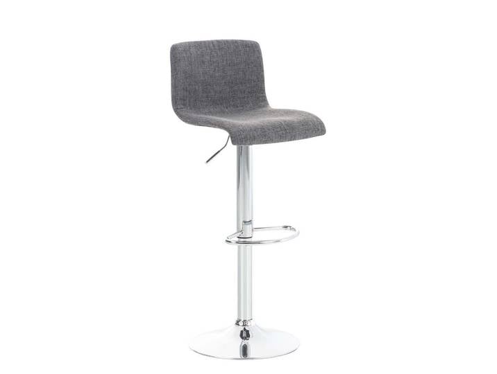 CLP Barhocker Stoff Hellgrau, Metall, 39x84x36 cm, Esszimmer, Barmöbel, Barhocker