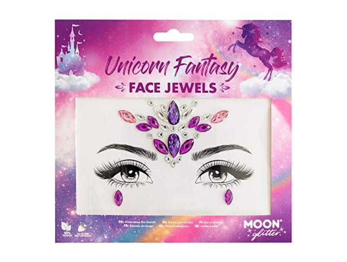 Moon Glitter Face Jewels - Festival Face Body Gems, Crystal Make-up Eye Glitter Stickers, Tijdelijke Tattoo Juwelen (Eenhoorn Fantasie)