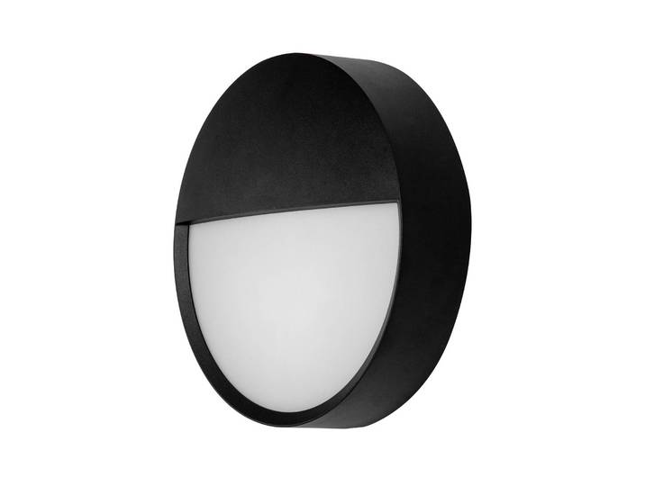 BRUMBERG LED-Außenwandlampe EYE halboffen schwarz CCT IP65, schwarz, für Flurbereich, Aluminium