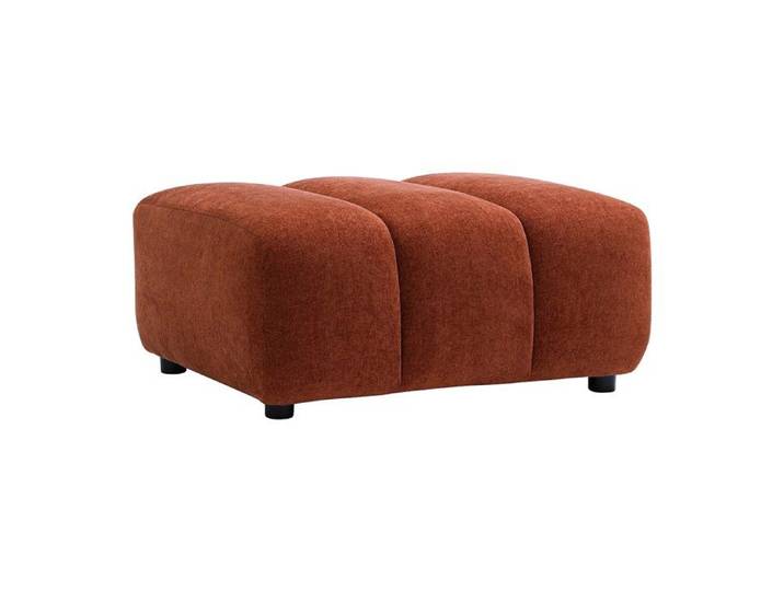 Pouf en tissu texturé terracotta JUTINI