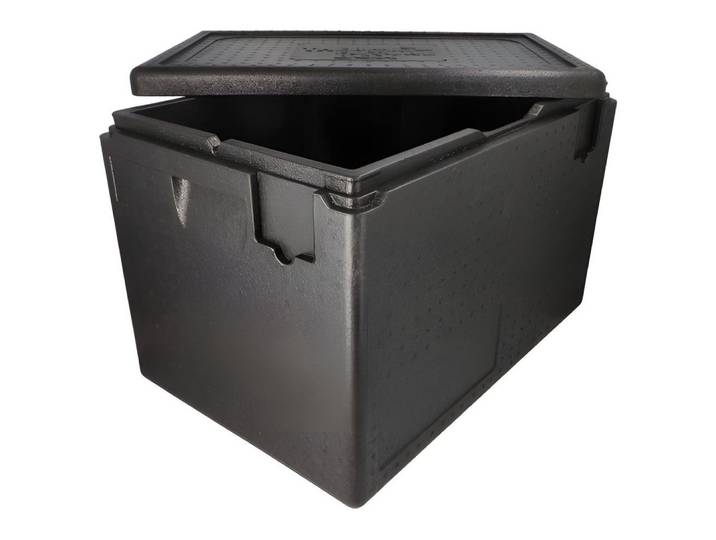 PAPSTAR Thermobehälter 3x Isolier-Transportbehälter 60 x 40 x 40cm schwarz Gastro-Norm 1/1, EPP