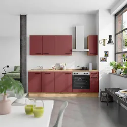 Küchenblock Easytouch Low m. Geräten Dunkelrot