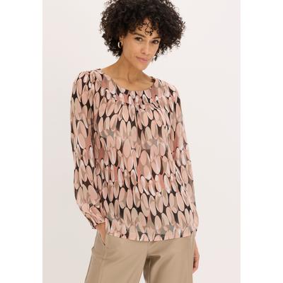 Tunika BONPRIX, Damen, Gr. 42, rosa (vintagerosa bedruckt), Obermaterial: 100% Polyester, figurumspielend, Tuniken, figurumspielende Passform, mit langem Arm, aus Polyester