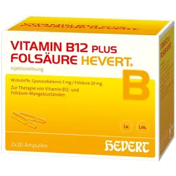Vitamin B12 PLUS Folsäure Hevert a 2 ml 2X20X2 ml