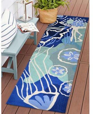 Lush Decor Capri Jelly Fish Indoor/Outdoor Rug Ocean