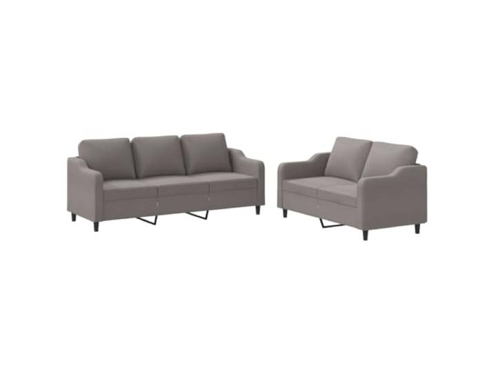 GHVBNMF 2-teilige Sofagarnitur mit Kissen Stoff Couch Set Taupe Erlebe maximalen Sitzkomfort im Wohnzimmer mit diesem eleganten 2-Sitzer und 3-Sitzer Set aus Sperrholz und Metall.
