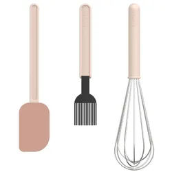 Mepal Chef It Backset 3-teilig aus Polypropylen mit Teigschaber, Backpinsel und Schneebesen groß chalk