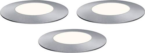 Paulmann 93949 Beleuchtungssystem Plug & Shine LED-Außeneinbauleuchten (Ergänzungs-Set) 3er Set LED 7.5W Warmweiß Silber