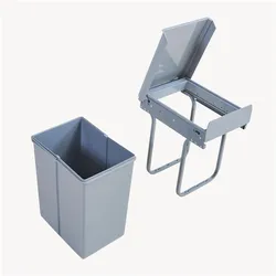 En.Casa Einbau-Mülleimer Froland 34x26x42 cm Grau 1x20L, Abfalleimer, Grau