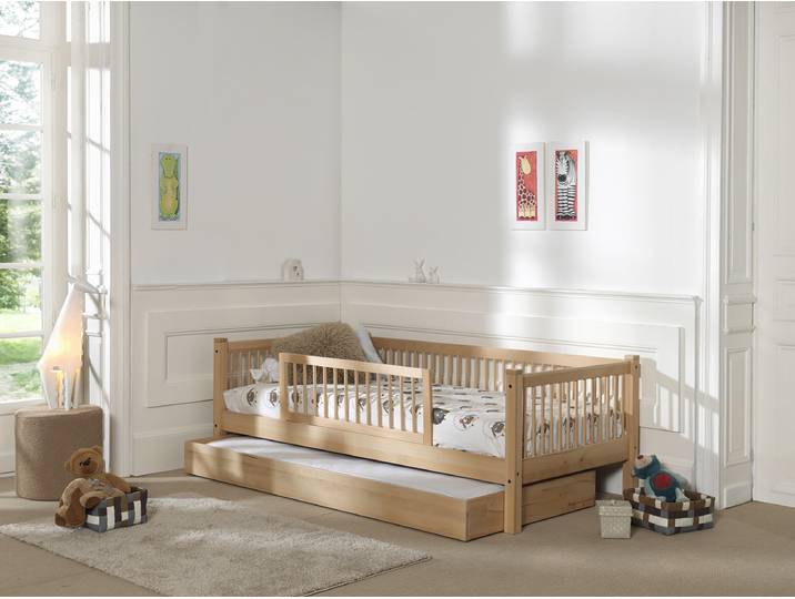 Massives Kojenbett Forrest - Fallschutz 90 x 200cm Holz/Braun/Buche mit Bettkasten