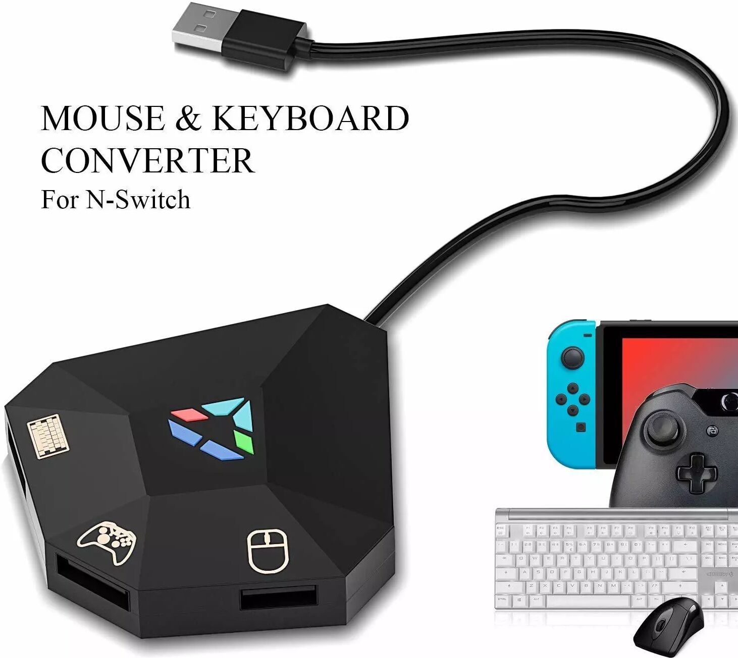 INF Maus Tastatur Konverter für Nintendo Switch/PS3/PS4/Xbox One/Xbox 360, Tastatur Maus adapter für Konsole