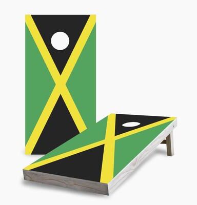 Skip's Garage Jamaican Flag Regulation 2x4 Cornhole Game Set