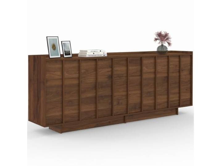 IDMarket - Sideboard 200 cm Rosie 4 Türen und 3 Schubladen in Nussbaumoptik minimalistisches Design