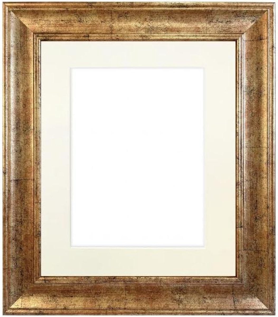 Fotolijst Goud met Passe-partout - Scandi Design Muurdecoratie - A4 - Goud Ivoor