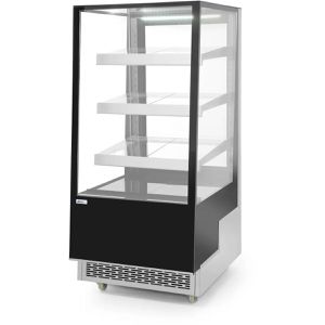 Arktic Kühlvitrine 233306, schwarz, 300 Liter, 3 geneigte Regalböden, doppelt verglast