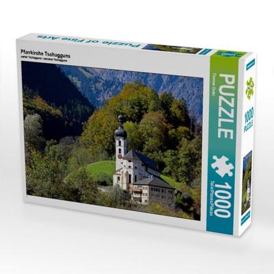 CALVENDO Puzzle Pfarrkirche Tschagguns | 1000 Teile Lege-Größe 64x48cm Foto-Puzzle für glückliche Stunden