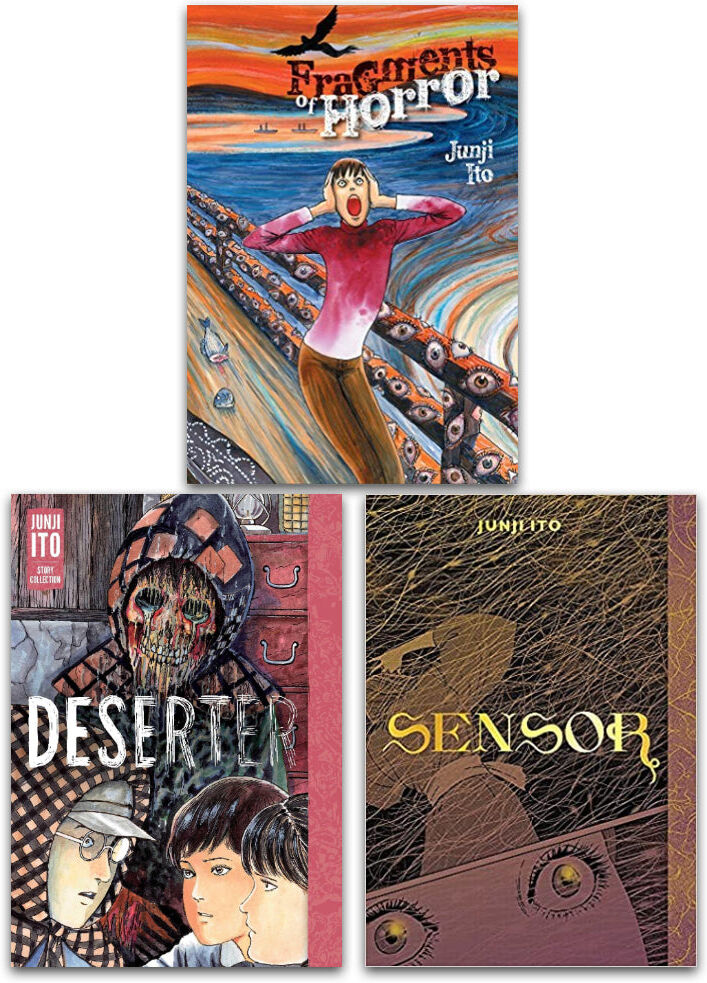 Viz Media Junji Ito 3 Books Story Collection Set (Deserter, Fragments of Horror, Sensor)