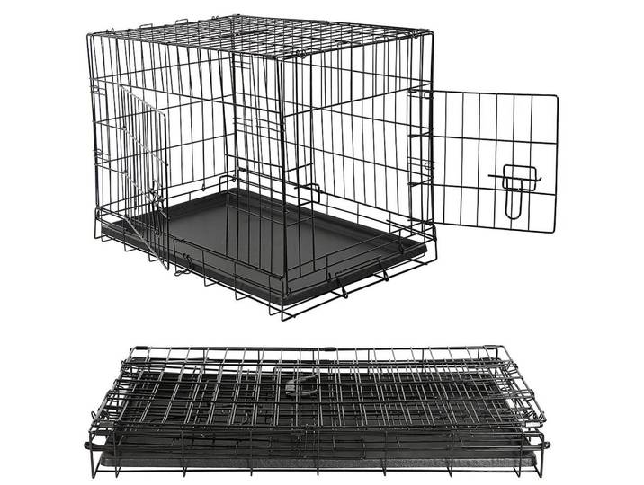 Mucola Anrichte Hundetransportbox Faltbar Drahtkäfig Hund Transportbox Gitterbox Katze (Einzelstück, Premium-Transportkäfig), Faltbar