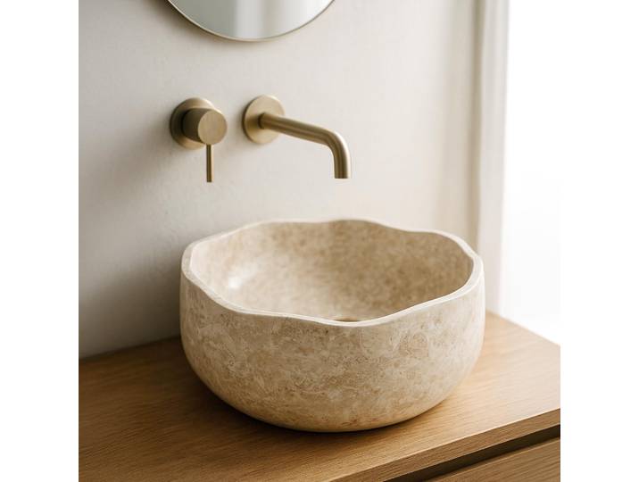 Vasque de salle bain à poser en pierre - Flower
